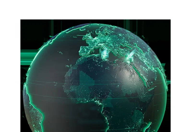 Globe with connected data points, symbolising player segments across markets
