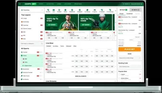Sportsbook built on the Soft2Bet platform, shown on a laptop